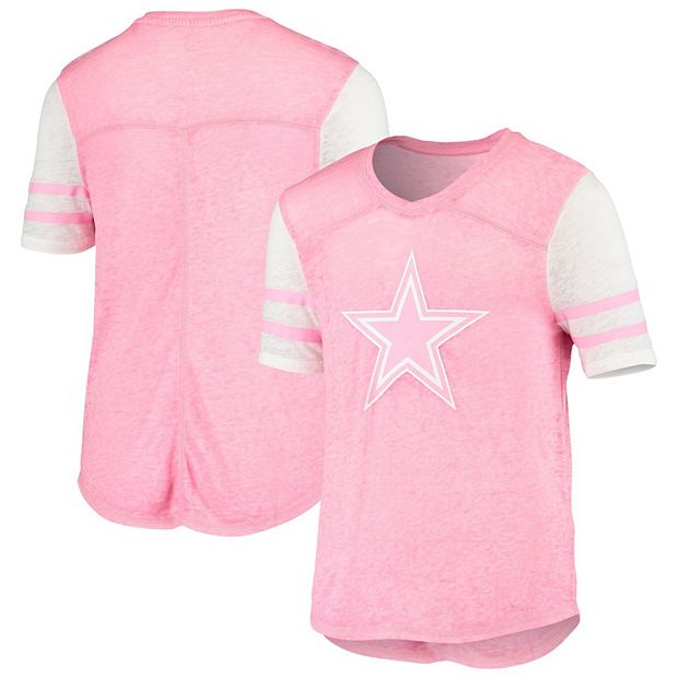 Girls Youth Pink Dallas Cowboys Team Spirit V-Neck T-Shirt