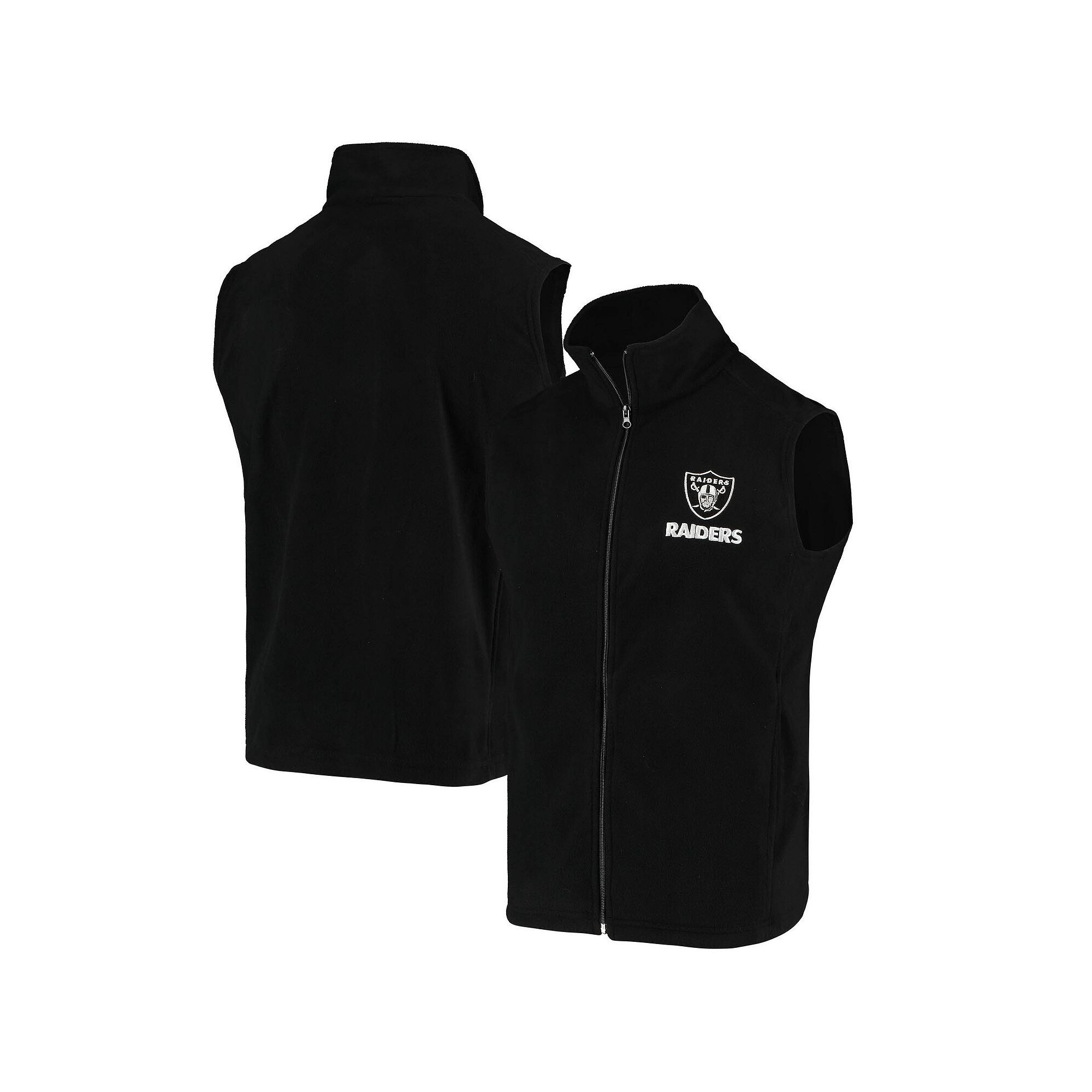 Mens Black Las Vegas Raiders Houston Fleece Full-Zip Vest, Size: Small, Lv