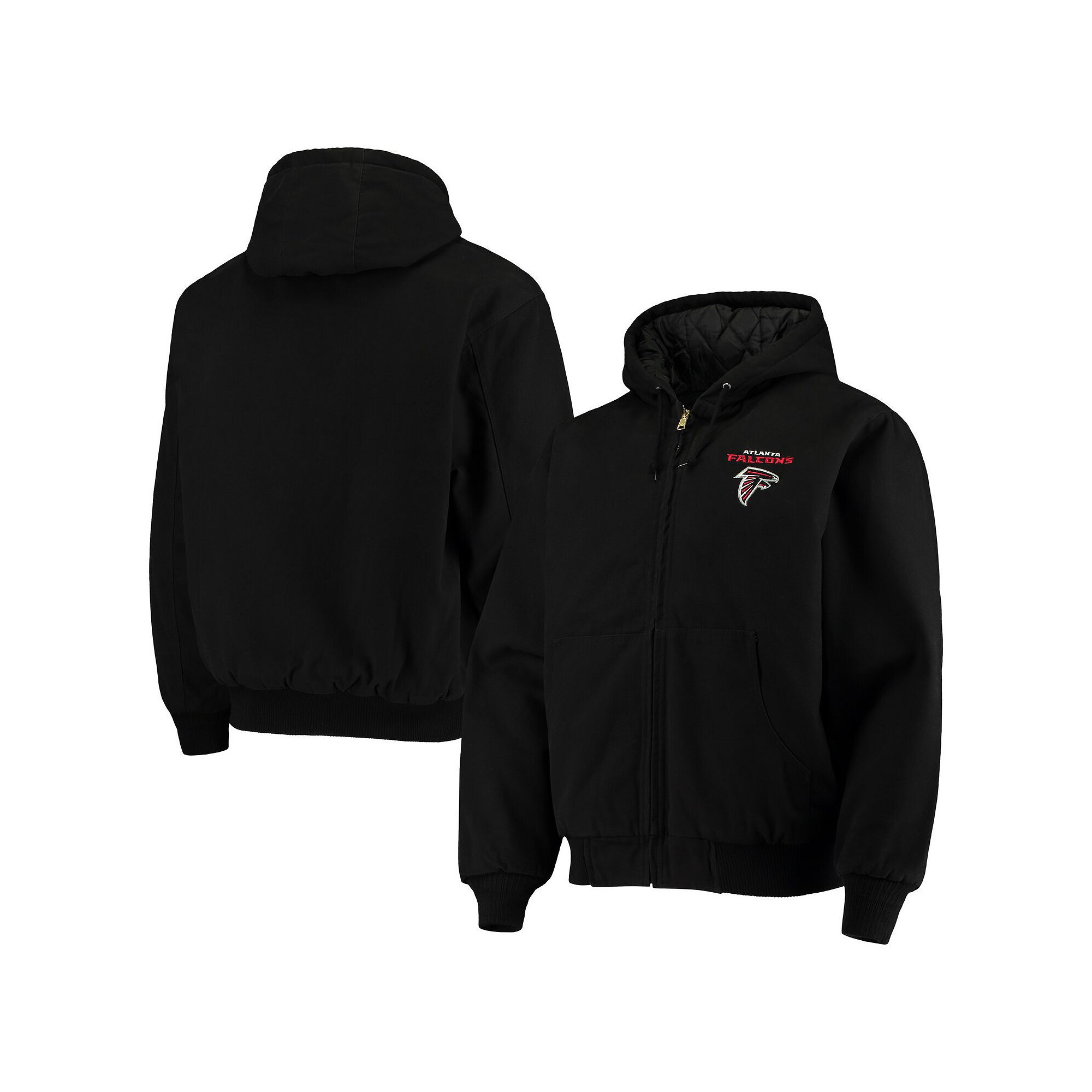 Mens Dunbrooke Black Atlanta Falcons Dakota Cotton Canvas Hooded Jacket, S