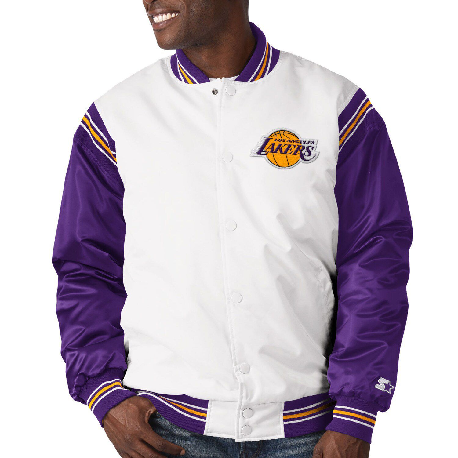 white lakers jacket