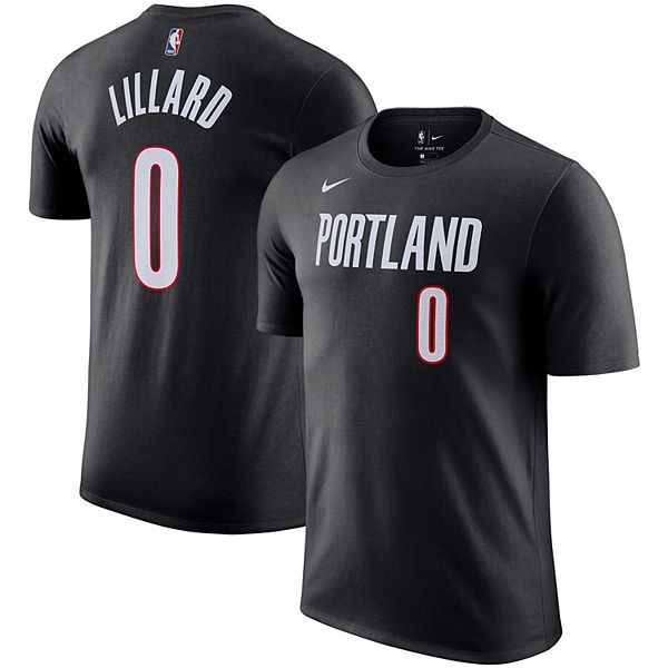 Men's Nike Lillard Black Portland Trail Name & Number T-Shirt