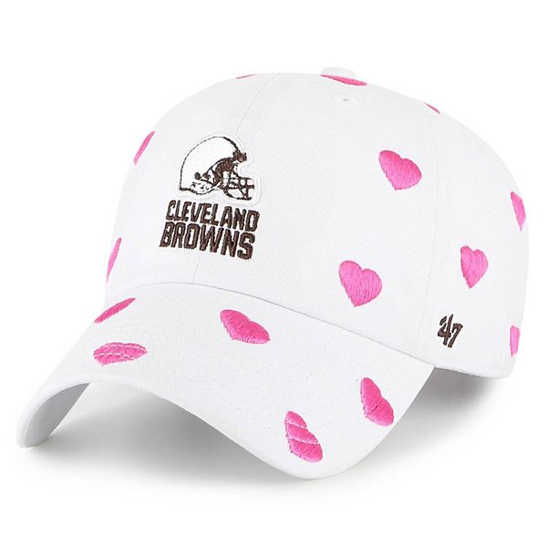 Girls Toddler '47 White Cleveland Browns Surprise Clean Up Adjustable Hat