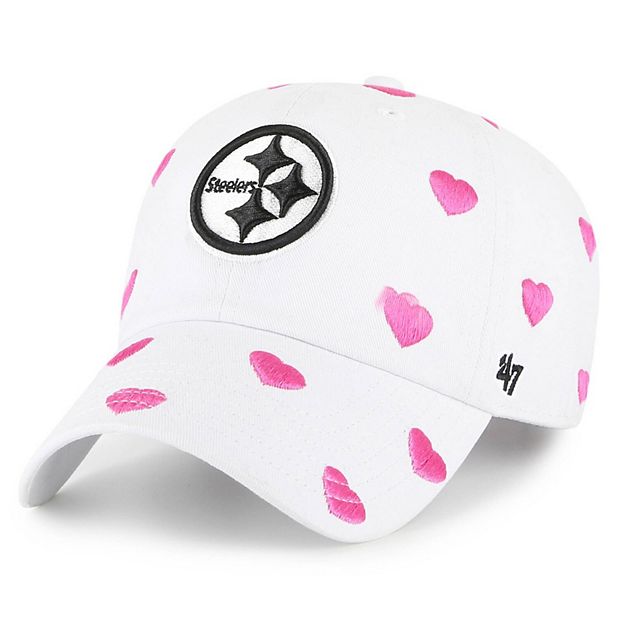 '47 Toddler Girls White Pittsburgh Steelers Surprise Clean Up Adjustable Hat - White