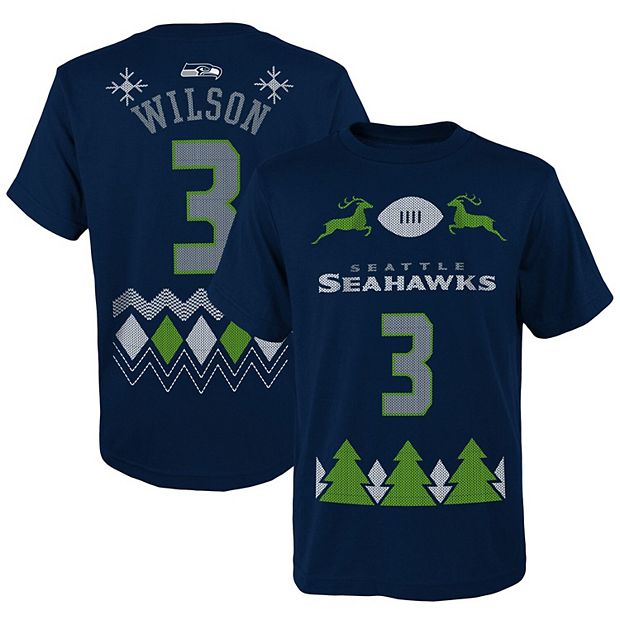 Lids Russell Wilson Seattle Seahawks Youth Holiday Name & Number T-Shirt -  College Navy