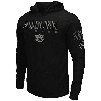 Men's Colosseum Black Auburn Tigers OHT Military Appreciation Hoodie Long Sleeve T-Shirt