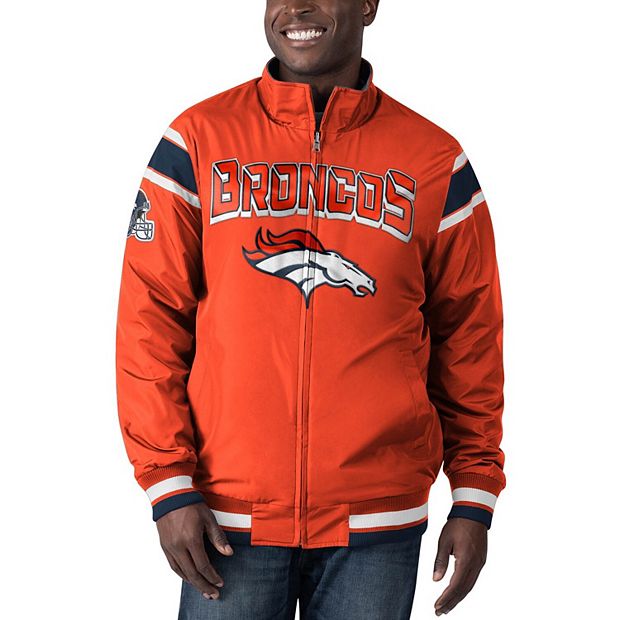 Men's G-III Sports by Carl Banks Orange/Charcoal Denver Broncos Offside  Reversible Full-Zip Jacket