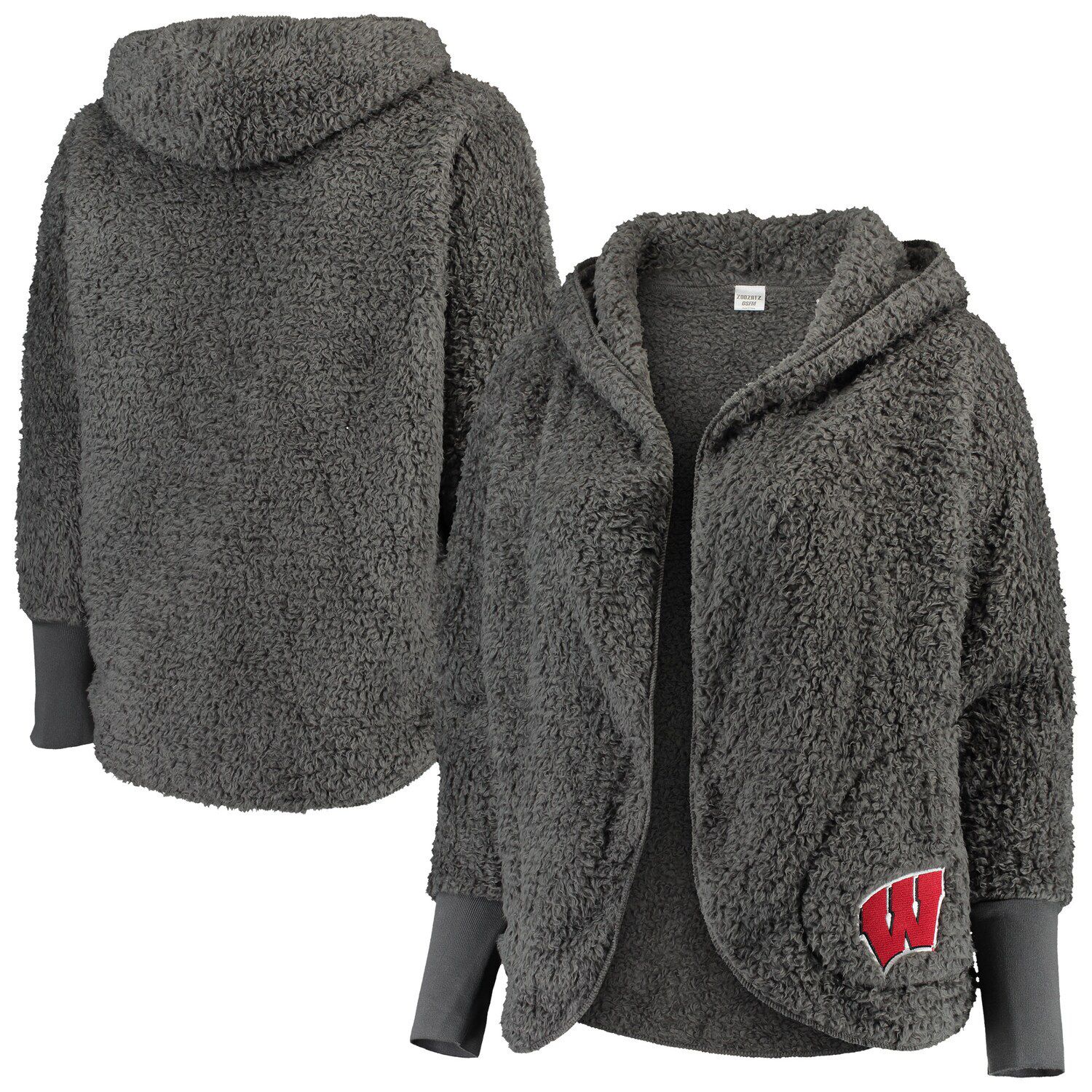 gray sherpa cardigan