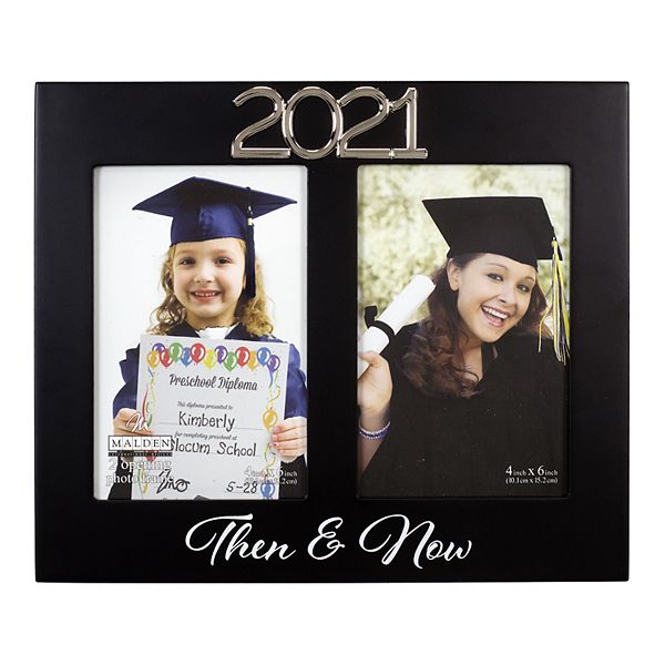 Malden 2Opening 4" x 6" Then and Now 2021 Graduation Frame