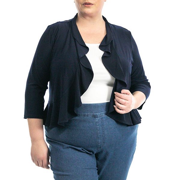 Plus Size Nina Leonard Ruffle Bolero