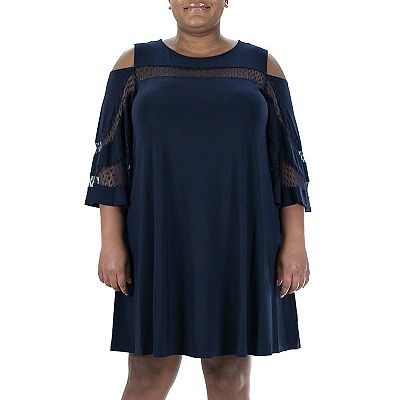 mesh yoke dress Bodycon Maxi Dress With Wavy Line Print And Mesh Yokekizn