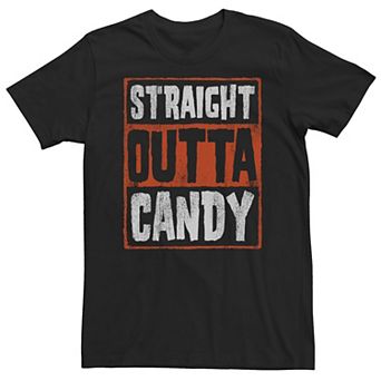 Mens Straight Outta Candy Word Stack Halloween Tee