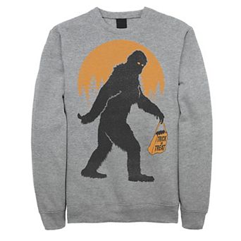 Mens Bigfoot Trick Or Treat Bag Halloween Sweatshirt