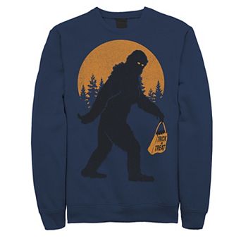 Mens Bigfoot Trick Or Treat Bag Halloween Sweatshirt