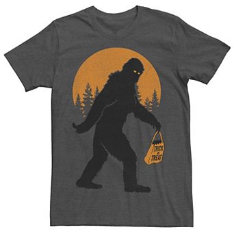 Mens Bigfoot Trick Or Treat Bag Halloween Tee