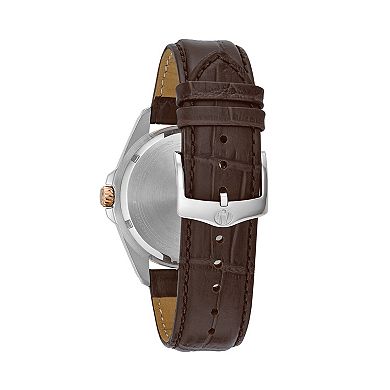 Bulova Men's Classic Brown Leather Strap Watch - 98B347