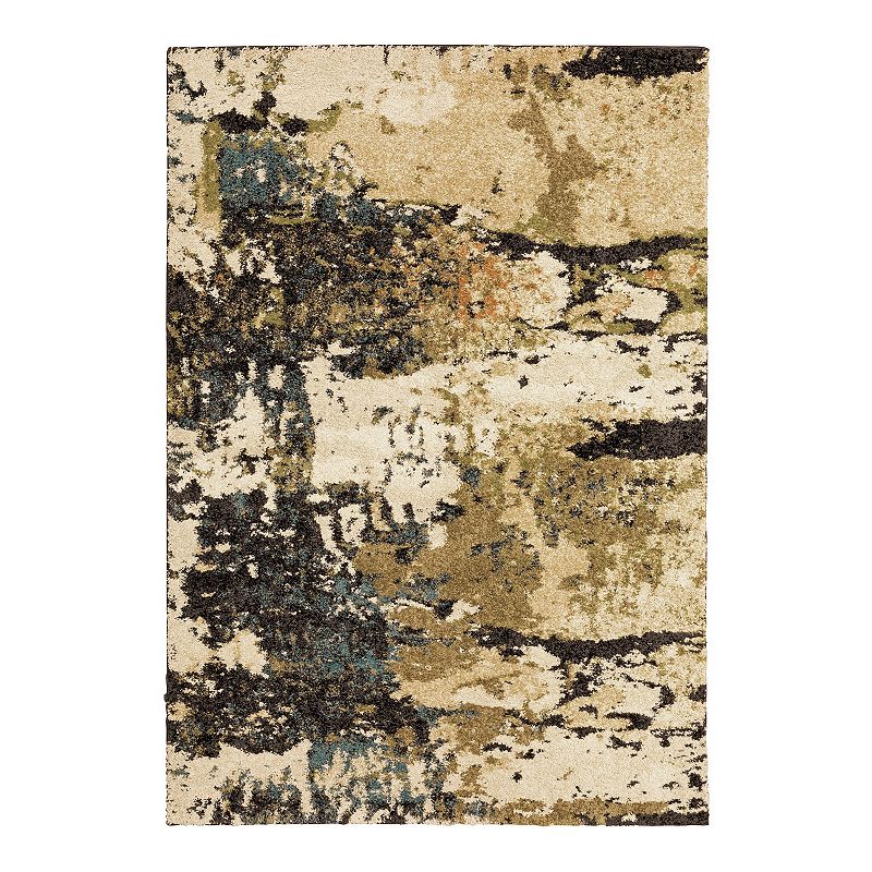 StyleHaven Karmen Distressed Abstract Area Rug, Beig/Green, 5X8 Ft