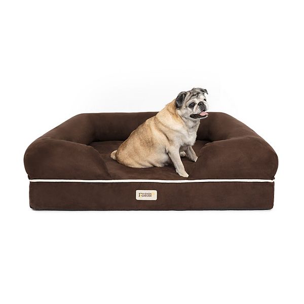 Friends Forever Hastings Pet Couch with Solid Memory Foam - Brown (MEDIUM)