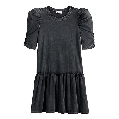 Juniors' SO® Cocoon Sleeve Tiered Mineral Knit Dress
