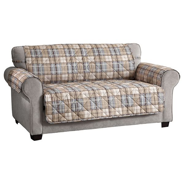 Jeffrey Home Tartan Plaid Secure Fit Sofa Cover