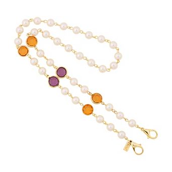 1928 Simulated Pearl & Crystal Mask Holder