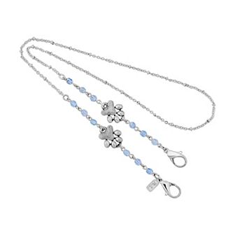 1928 Silver Tone Dog Paw Beaded Mask Holder