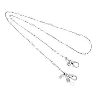 1928 Chain & Simulated Pearl Mask Holder