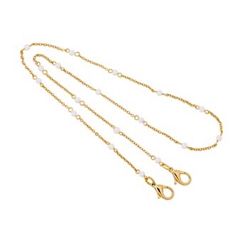 1928 Chain & Simulated Pearl Mask Holder