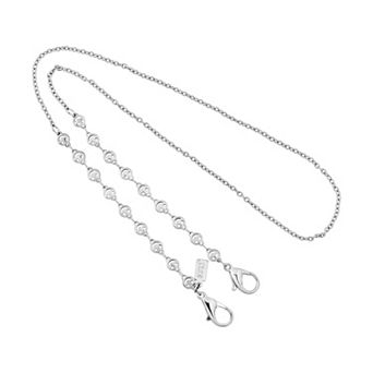 1928 Silver Tone Smiley Face Chain Mask Holder