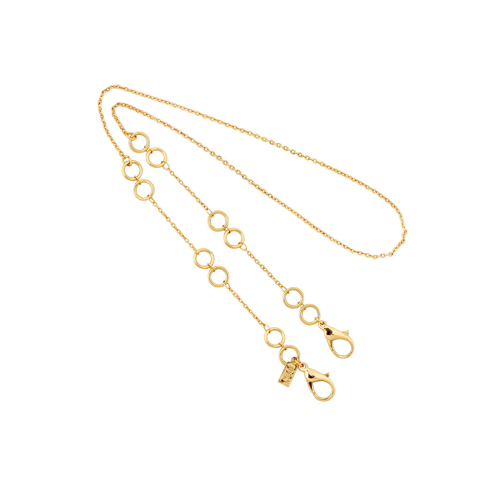 1928 Gold Tone Circle Link Mask Holder, Womens