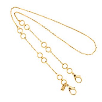 1928 Gold Tone Circle Link Mask Holder