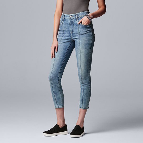Women's Simply Vera Vera Wang Seamed HighWaisted Skinny Ankle Jeans