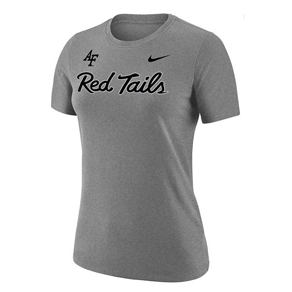 Women's Nike Heather Gray Air Force Falcons Red Tails T-Shirt