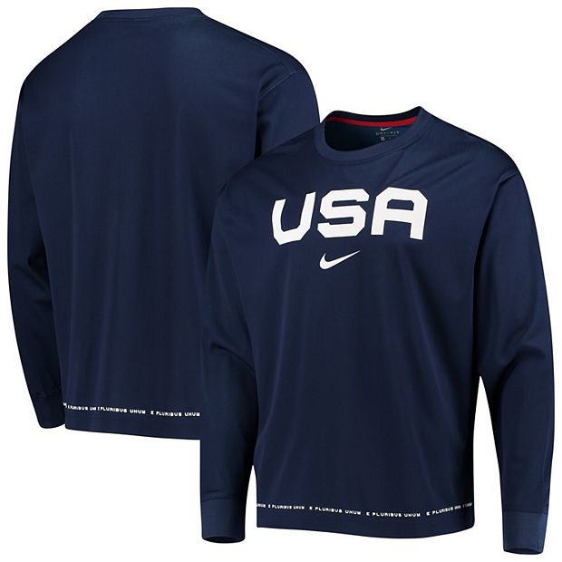 Men's Nike Navy USA Basketball Shooting Long Sleeve Performance T