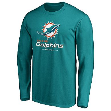 Men's Fanatics Branded Aqua Miami Dolphins Team Lockup Long Sleeve T-Shirt