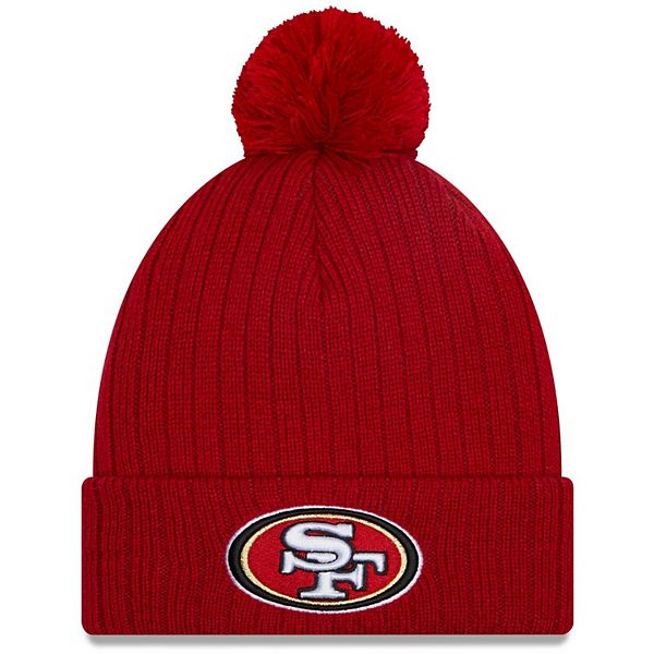 San Francisco 49ers Mens Scarlet F4221451 New Era Marl Cuffed Knit Hat with  Pom