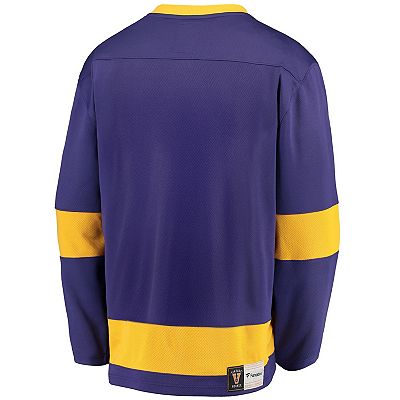 Men s Fanatics Branded Purple Gold Los Angeles Kings Premier Breakaway Heritage Blank Jersey