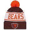 Youth New Era Orange Chicago Bears Banner Cuffed Pom Knit Hat