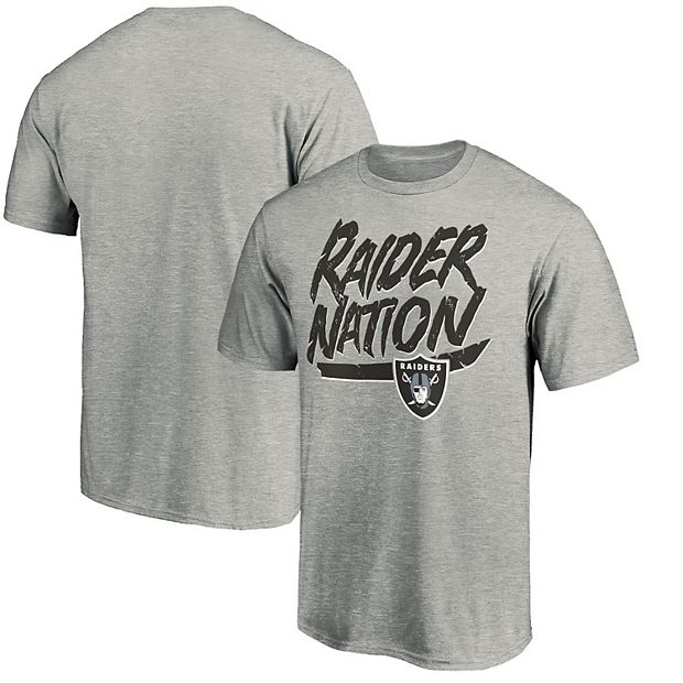 Men's Fanatics Branded Heathered Gray/Black Las Vegas Raiders Tri