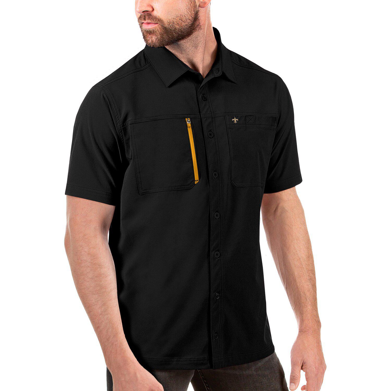 saints button up shirt