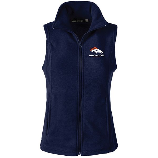 Women's Denver Broncos Navy Houston Fleece Full-Zip Vest