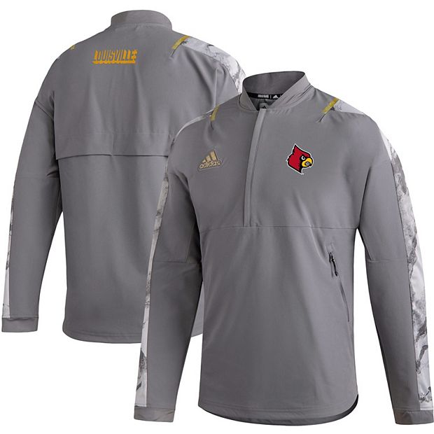 Men's adidas Gray Louisville Cardinals Quarter-Zip Jacket