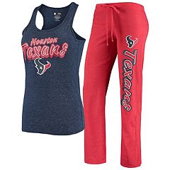 Houston Texans Concepts Sport Women's Meter Raglan V-Neck Knit Nightshirt -  Red/Heathered Navy