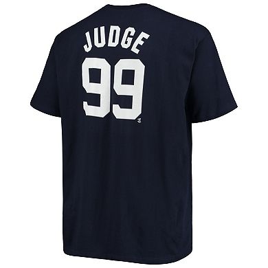 Men's Aaron Judge Navy New York Yankees Big & Tall Name & Number T-Shirt