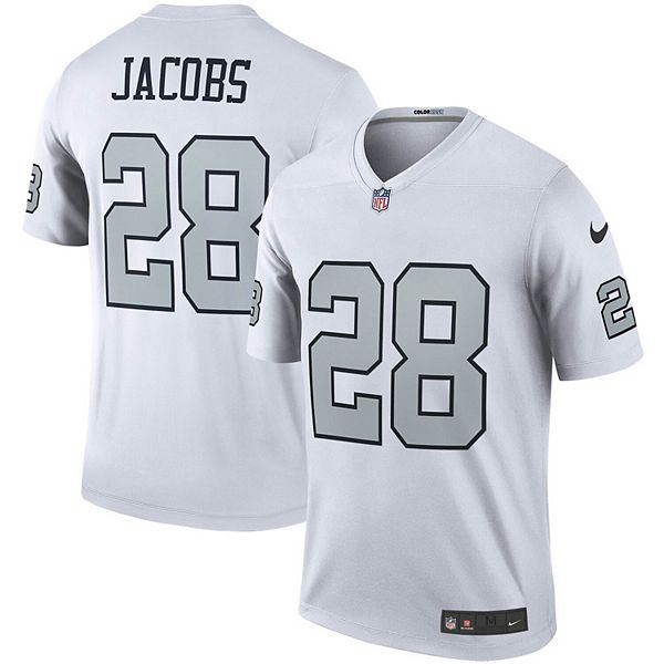 الزي العسكري Raiders #25 Josh Jacobs White Women's Stitched Football Limited Rush Jersey الزي العسكري