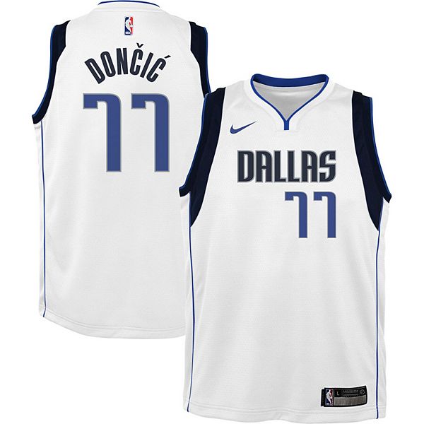 Dallas Mavericks Luka Doncic Youth White Nike Association Swingman Player  Basketball Jersey