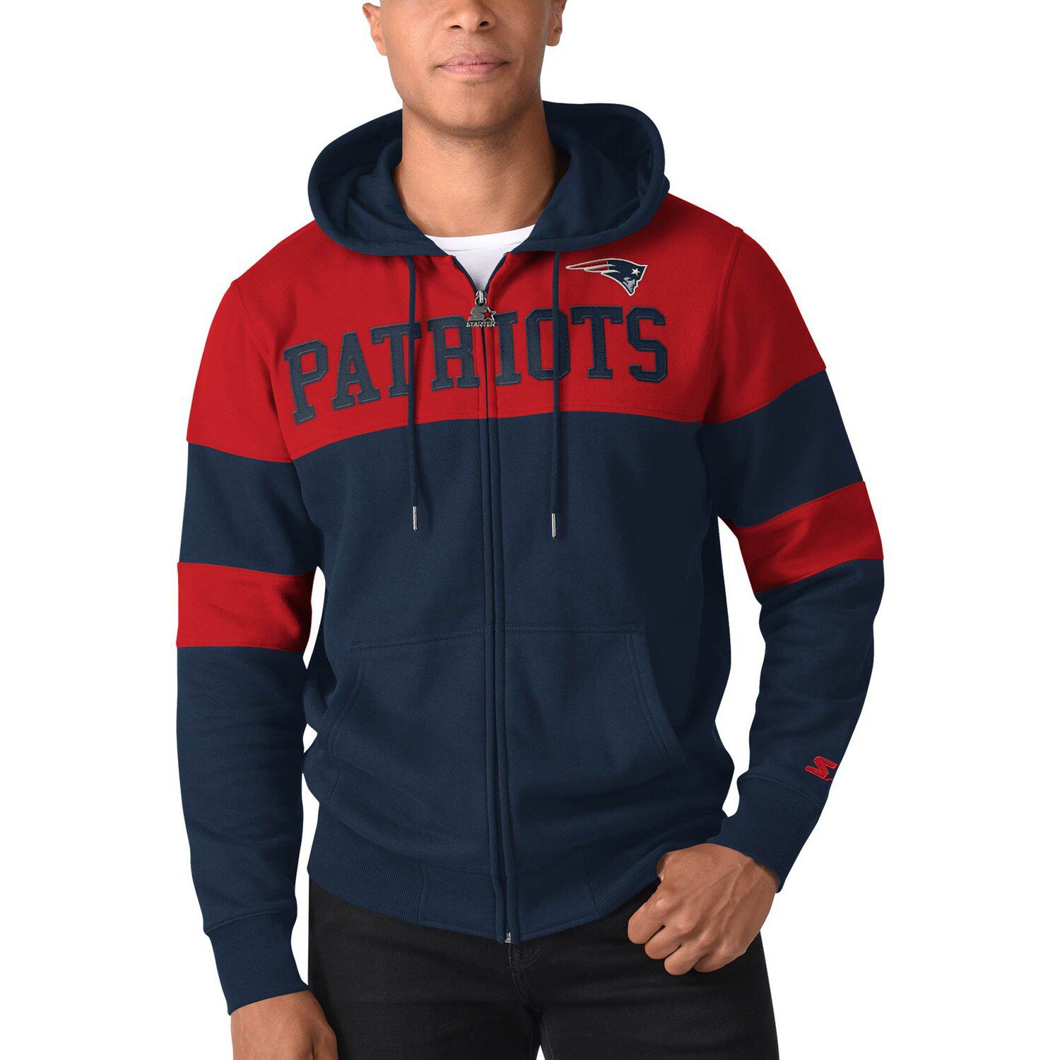 new england patriots mens full zip hoodie