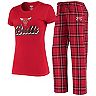 Women's Concepts Sport Red/Black Chicago Bulls Ethos T-Shirt & Pants Sleep Set