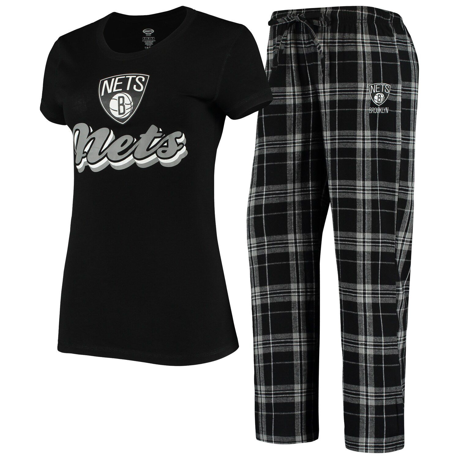 Image for Unbranded Women's Concepts Sport Black/Gray Brooklyn Nets Ethos T-Shirt & Pants Sleep Set at Kohl's.