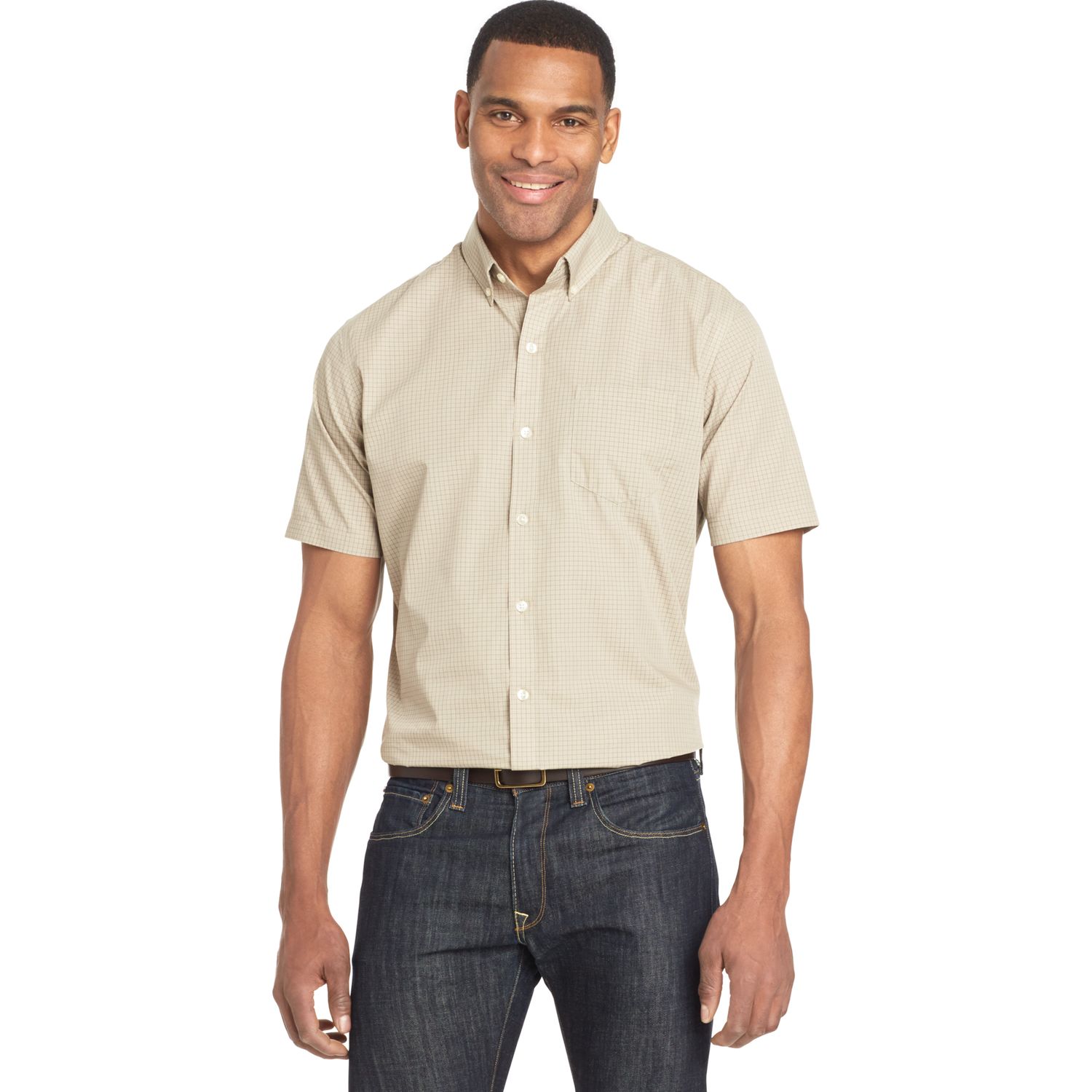 van heusen short sleeve button down shirts