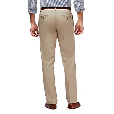 Men's Haggar® Premium No-Iron Khaki Super Flex Waist Straight-Fit Stretch Flat-Front Pants